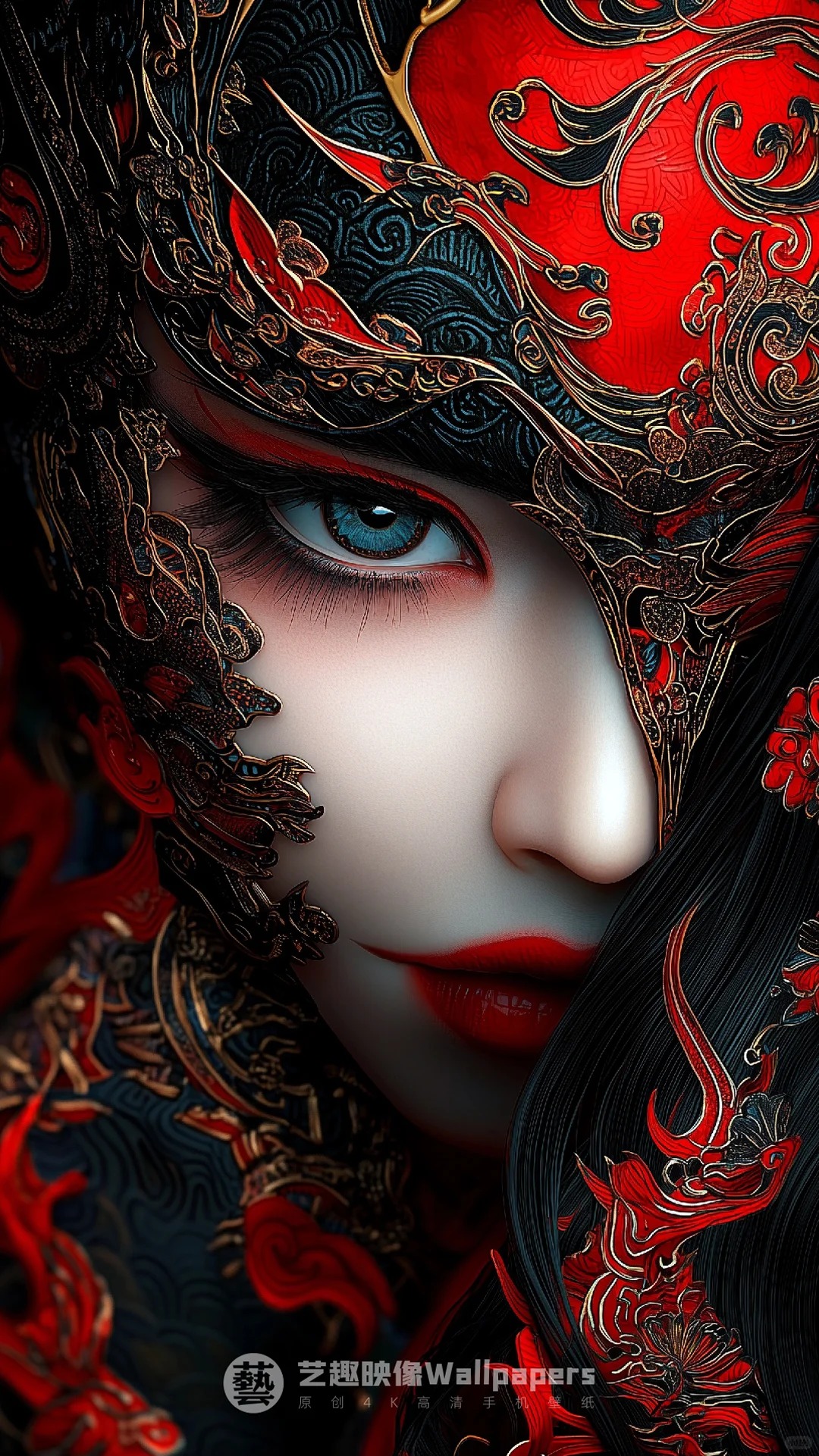 手机壁纸#D482丨神秘的东方面具_5_艺趣映像Wallpapers_来自小红书网页版.jpg
